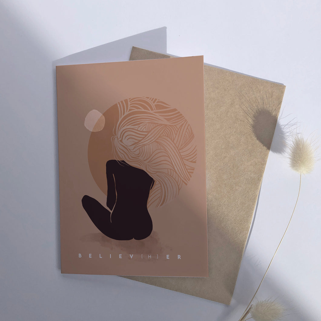 Recycled Greeting Card Believe Her